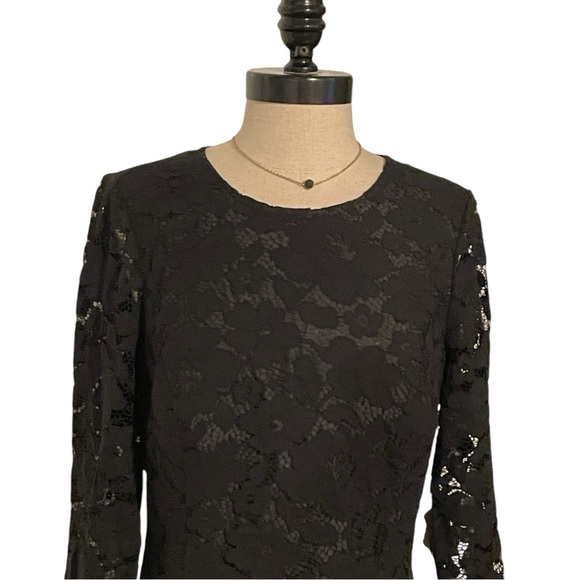 Laundry by Shelli Segal Long Sleeve Lace Dress With Horsehair Hem - Size 8 - NWT - Picture 4 of 9